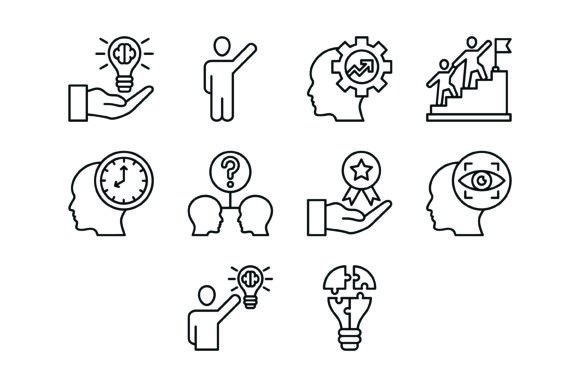 10 Leadership Outline Icons Bundle: A Designer's Toolkit for Clarity