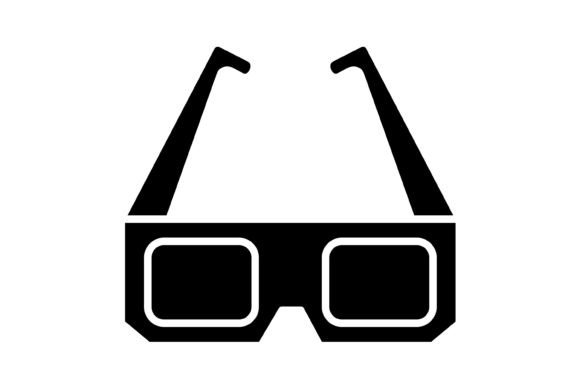3D Glasses Glyph Icon: A Versatile Design Asset