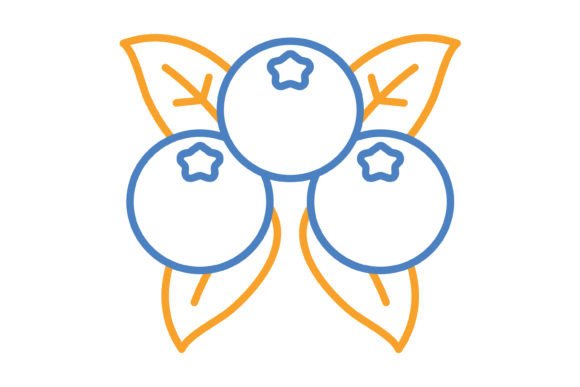 Berries Blue & Orange Line Icon: A Versatile Design Asset