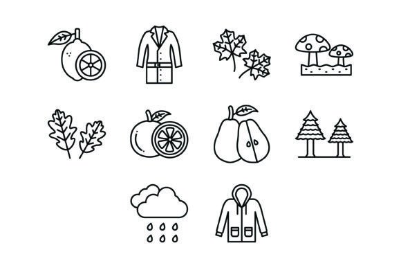 Capture the Season: 10 Autumn Outline Icons Bundle