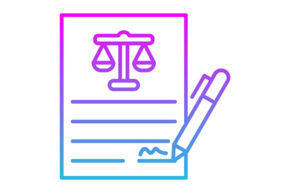 Contract Line Gradient Icon: A Modern Design Asset