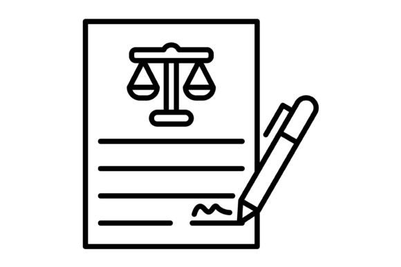 Contract Outline Icon: Clean Design for Digital and Print