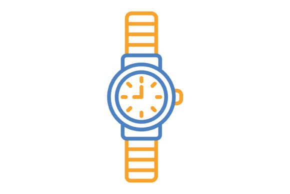 Elevate Your Design with a Wristwatch Blue & Orange Line Icon