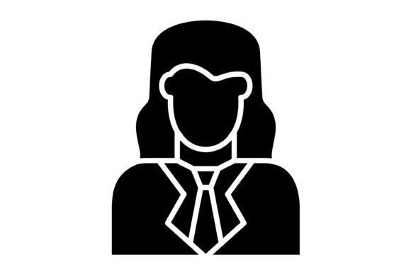 Female Accountant Glyph Icon: Versatile Design for Modern Projects