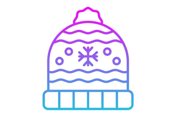 Knit Hat Line Gradient Icon: A Cozy Touch for Modern Design