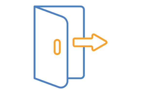 Logout Blue & Orange Line Icon: A Complete Design Asset
