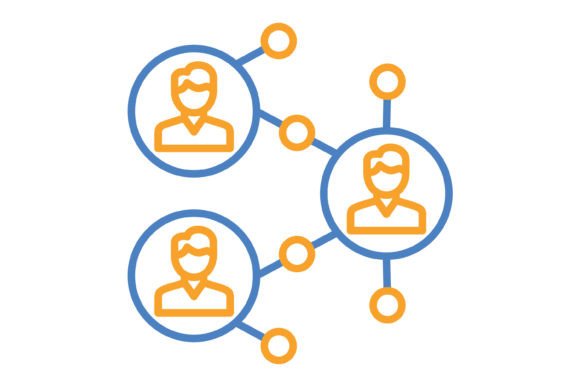 Mastering Digital Projects with Networking Blue & Orange Line Icons