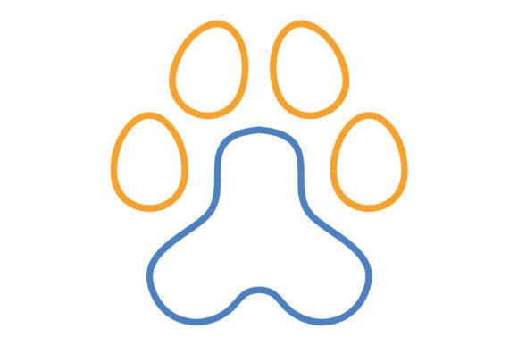 Paw Print Blue & Orange Line Icon: A Designer's Guide