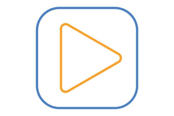 Play Blue & Orange Line Icon: A Versatile Asset for Modern Design