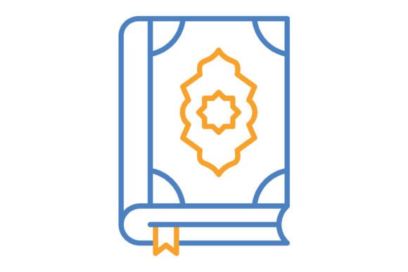 Quran Blue & Orange Line Icon: A Versatile Design Asset