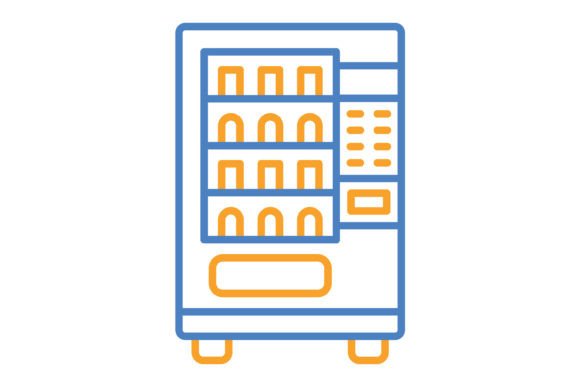 The Vending Machine Blue & Orange Line Icon: A Versatile Asset