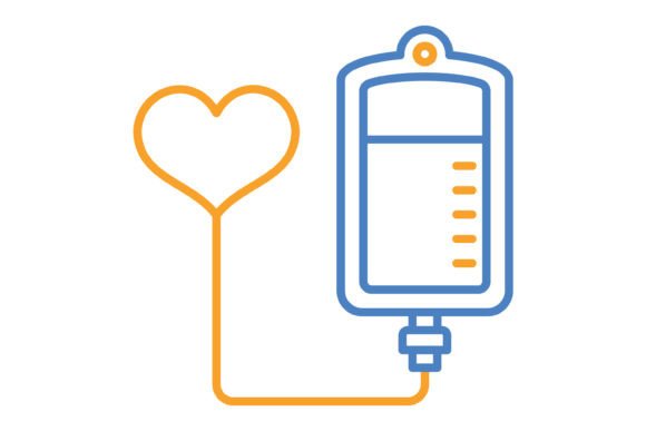 Transfusion Blue & Orange Line Icon: A Modern Design Asset