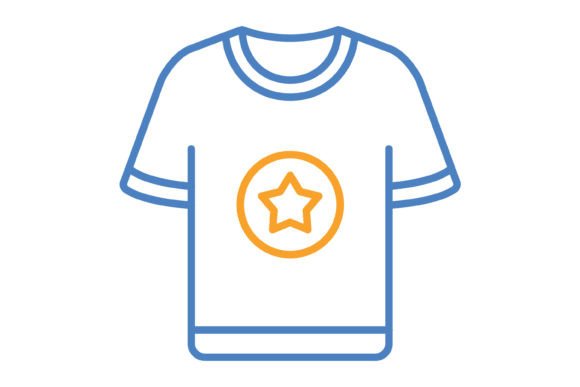 Tshirt Blue & Orange Line Icon: Your Go-To Design Asset